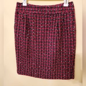 Ann Taylor magenta tweed pencil skirt, fully lined